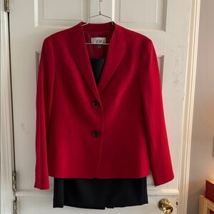 Le Suit Women's Vibrant Red Single-Breasted Blazer